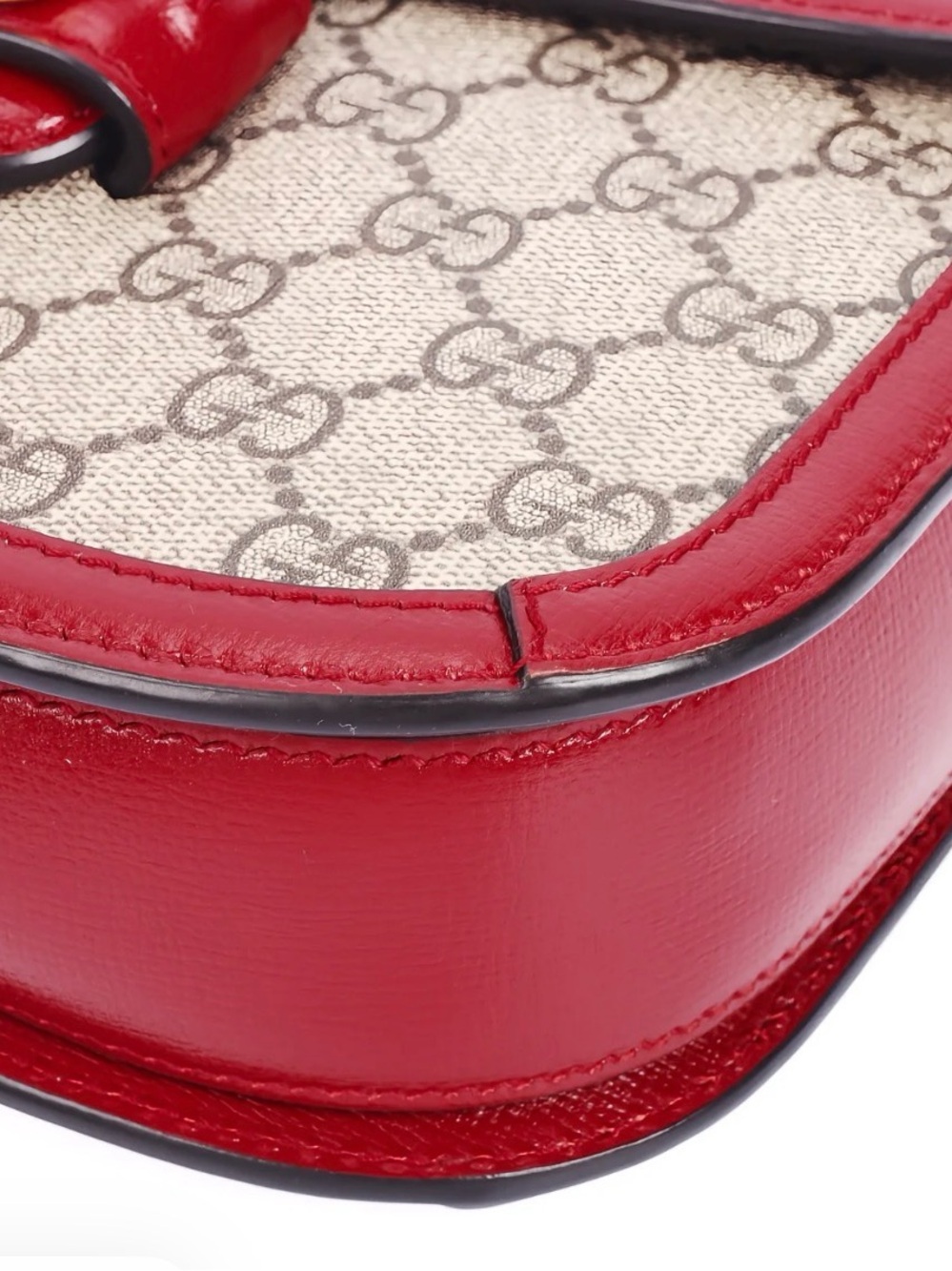 Gucci Red and Beige GG Canvas Shoulder Bag with Gold Hardware with dust bag - Picture 3 of 10